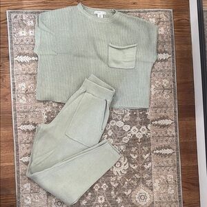 Women's Green Knit Set
